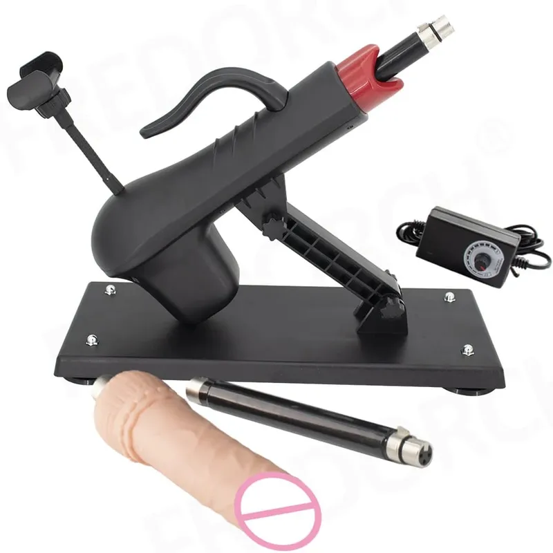 Fredorch Automatic Retractable Sex Pumping Gun Machine with Dildo For Male and Female Masturbation Sex Toy 450 Stroke per minute