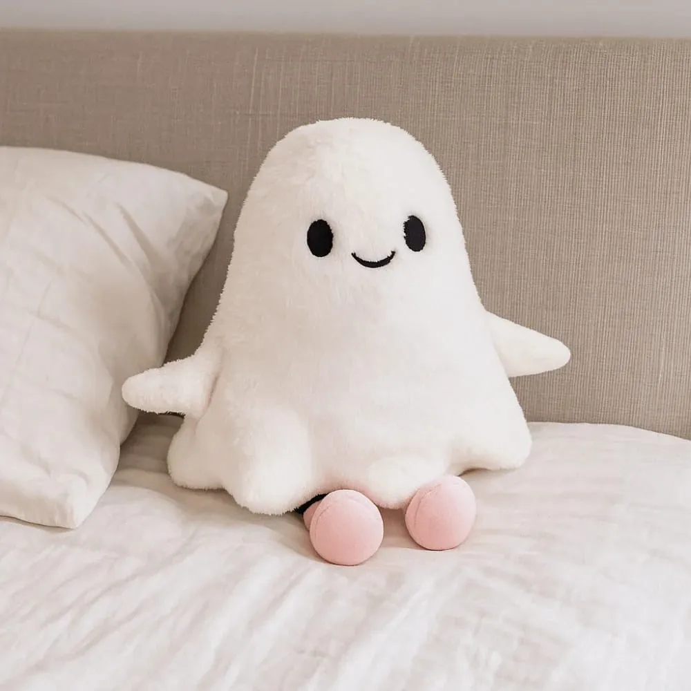 Simulation Little Ghost Interactive Handmade Cartoon Ghost Fluffy Collection Holloween Ghost Pillow Home Decor