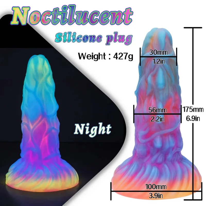สมจริง Night เรืองแสง Anal Plug Luminous Monster Dragon Dildo สำหรับผู้หญิงผู้ชาย Butt Plug เซ็กซี่สุนัขรูปร่าง Sex Toy สำหรับคู่