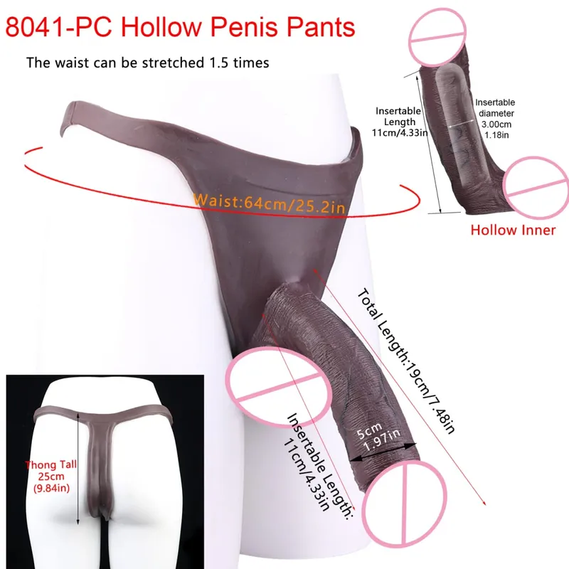 Wearable Extra Large Penis Sleeve Silicon Soft Hollow Penis Panties High-Grade Adult Intimate Toys For Men Adult 18+ Tools