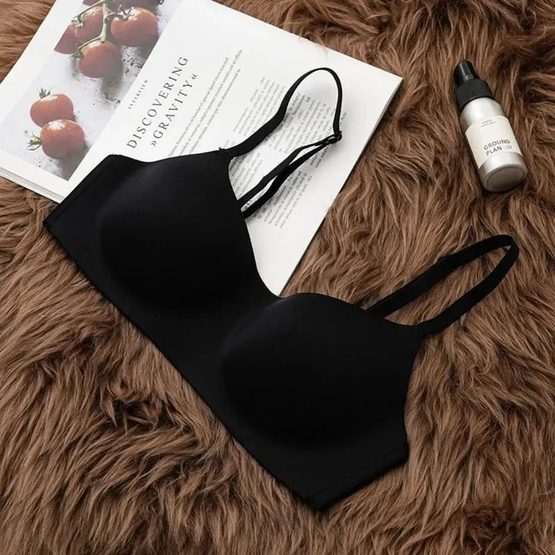 편안한 소프트 컴포트 무선 브래지어 통기성 패브릭 얇은 컵 푸시 업 브래지어 비 와이어 탄성 원활한 브래지어 란제리 뷰티