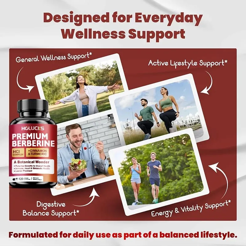 Berberine Supplements with Cinnamon & Turmeric Support Metabolic Health Immune Balance & Wellness for Daily Life
