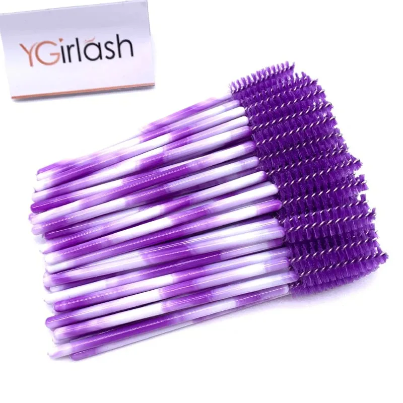 YGirlash 50 個ラッシュ白鳥クリスタルまつげアプリケーター使い捨てダイヤモンドハンドルナイロンマスカラワンドブラシ化粧品ツール