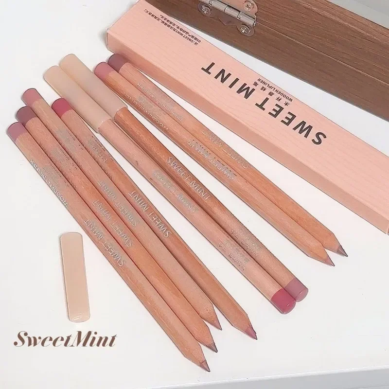 Bean Paste Pink Lip Liner Pen Professional Lip Liner Pencil Velvet Matte Lip Non-stick Cup Nude Lipstick Pen Contour Line Makeup