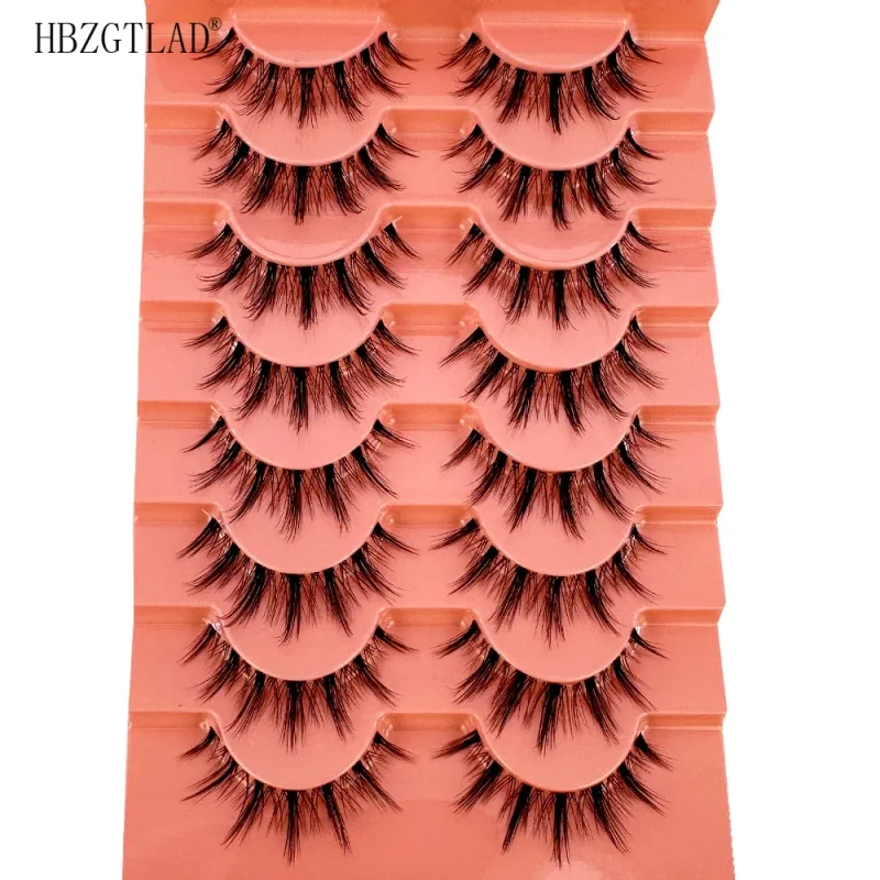 7/8PairsCat Eye Eyelashes manga Lashes 3D Clear Band Lashes naturalHalf Lashes End Eye Elongated Mink Eyelashes Fluffy Eyelashes — image 20