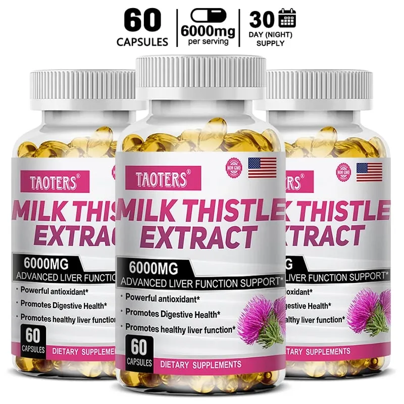 Milk Thistle with Dandelion Root - Liver & Kidney Health Support Supplement - Vegan Non-GMO Gluten Free