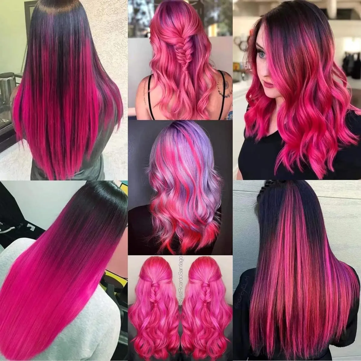 12 Pcs Colored Hair Extensions: Straight Hairpiece Multi-Color Party Highlights Clip-in Synthetic Hair Extensions for Women
