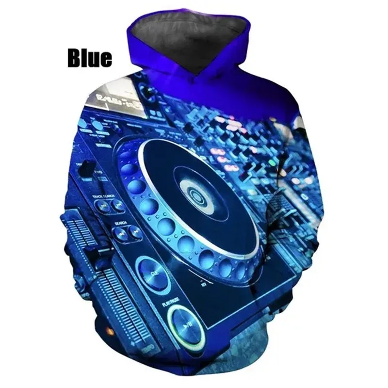 Yeni Moda 3D Baskı DJ Desen Kapüşonlular Erkekler Için Rahat Kazak Tişörtü Üstleri erkek streetwear Büyük Boy Kapüşonlular Ropa Hombre