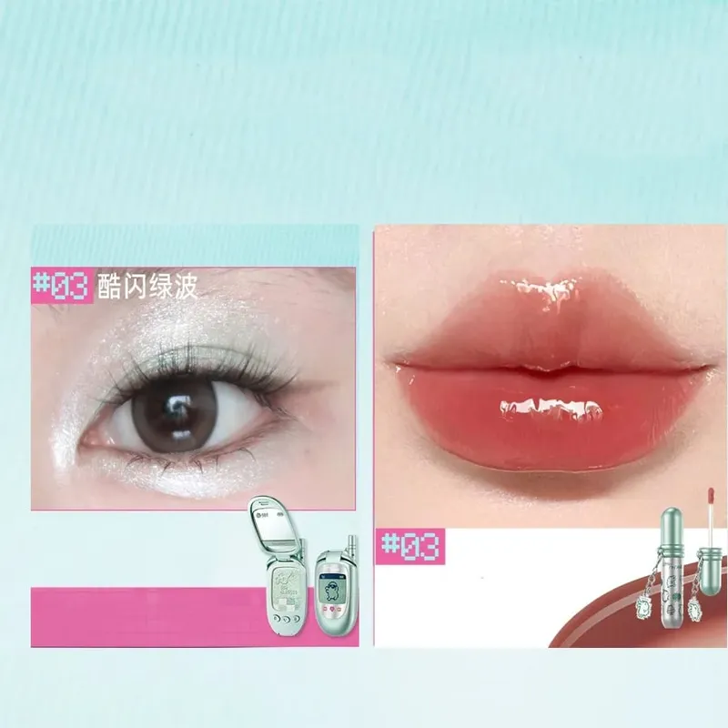 Little Ondine Makeup Gift Set Multi-Use Cream Balm Lip Glaze Eyeliner Brow Pencil & Setting Powder Beauty Collection
