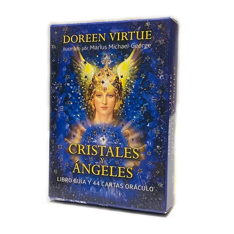Crystals Angel Oracle Cards 44 Deck 10,4*7,4 cm Spanische Version Fate Divination Tarot Brettspiel Cristales Ángeles