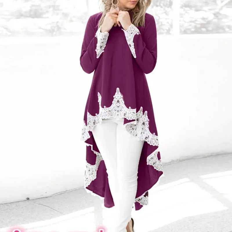 Spring Elegant Dresses For Women Long-sleeved O-neck Pullover Irregular Hem Solid Color Dresss Vestidos Robe Femme Soirée Verte