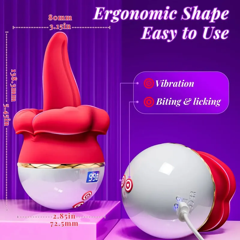 2025 Nový vibrátor na olizování jazyka Swing Vibrátor Dildo Stimulátor klitorisu bradavek Ženská masturbace Nástroje pro orální sex pro ženy