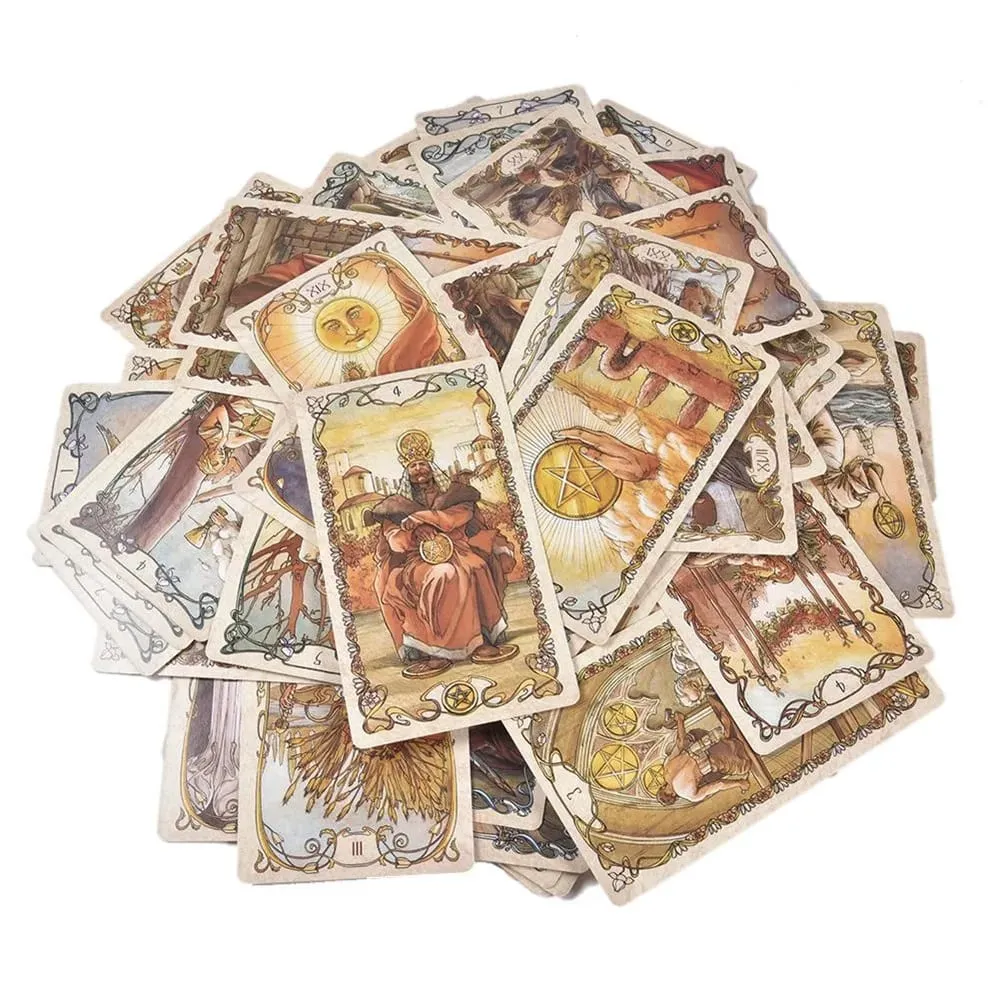 Tarot Mucha Cards Tarot Deck Card Game Toy Tarot Divination Card Game Board Guidance Divination