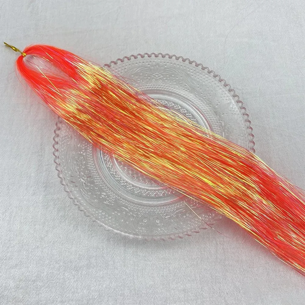 36/48Inch Sparkle Hair Tinsel Rainbow Colored Strands Girls Headwear Hairbinge Hair Laser False Hair Extensions Decor Glitter