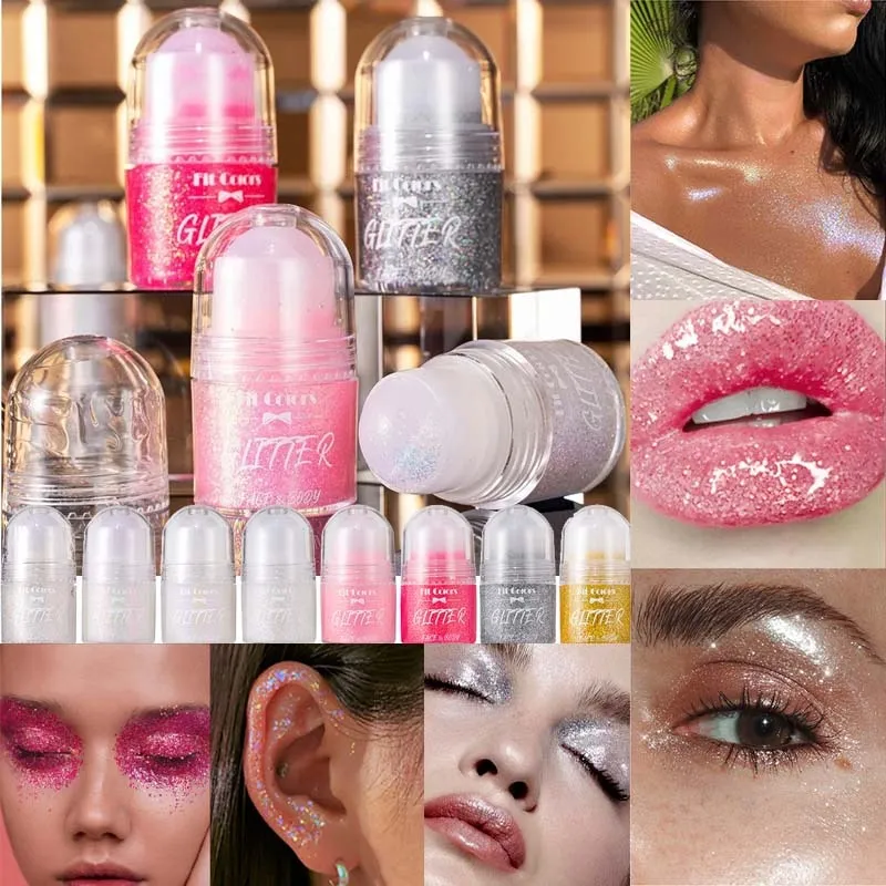 Sparkling Sequins Glitter Gel Face Body Eye Painting Shine Liquid White Silvery Pearl Gloss Eye Brighten Stage Makeup Decoration — image 5
