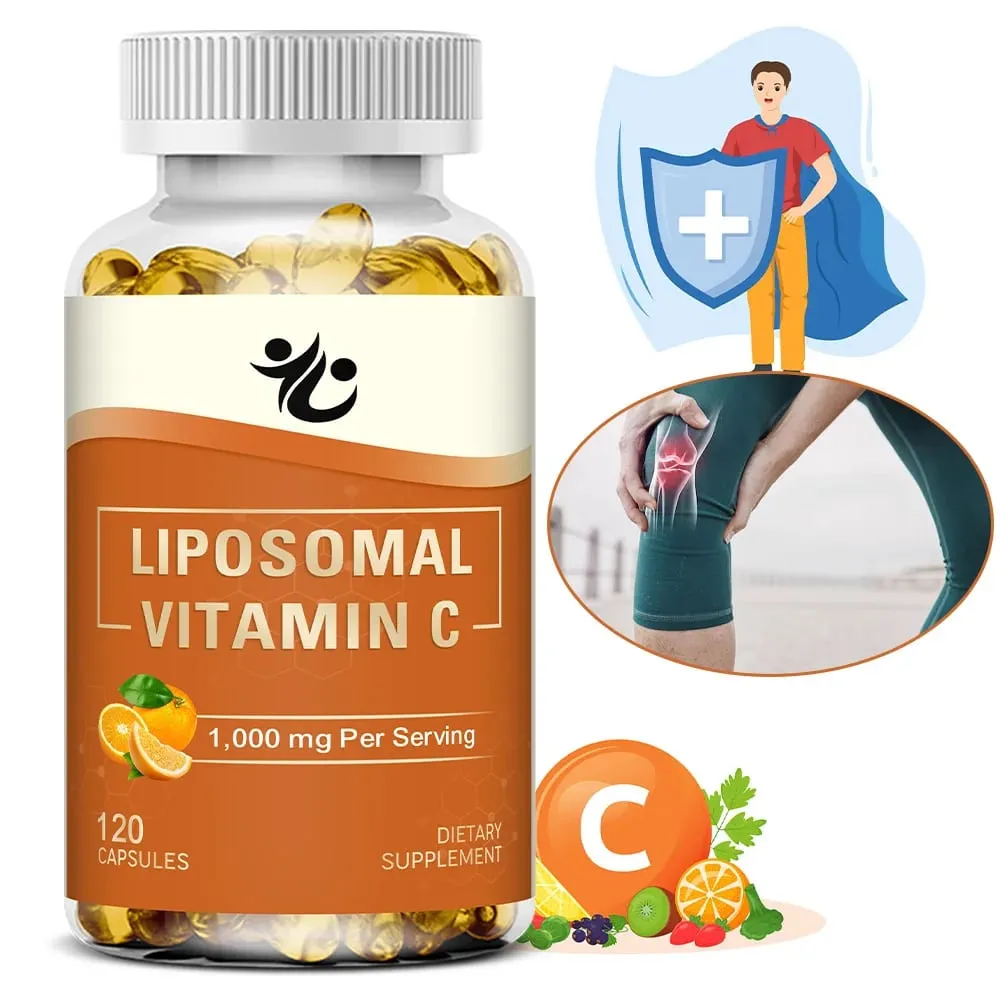 리포솜 비타민 C 1000mg 캡슐 - 면역 방어 콜라겐 생산 지원 피부 윤기 인지 및 순환기 건강 — image 1