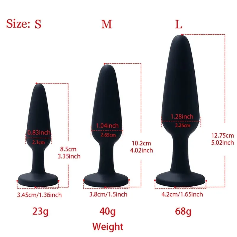Silikonowy korek analny dla kobiety 3 rozmiary Butt Plug kryształowa podstawa zabawki erotyczne zabawki analne Sex korek zabawki dla dorosłych Anal Trainer dla par
