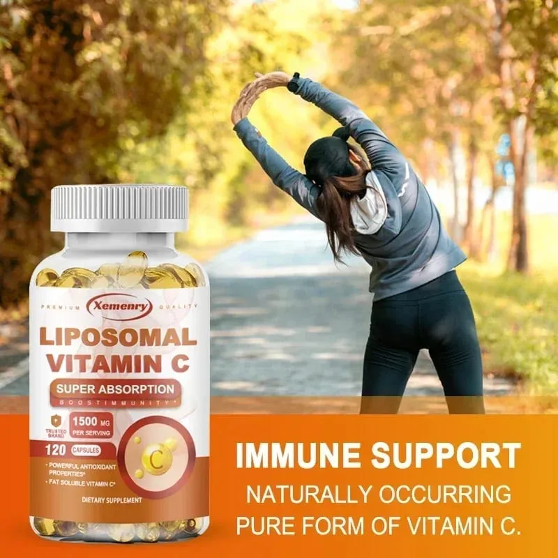 Capsule liposomiali di vitamina C - Potente antiossidante che promuove la produzione di collagene La luminosità della pelle supporta la salute immunitaria del cuore — image 5
