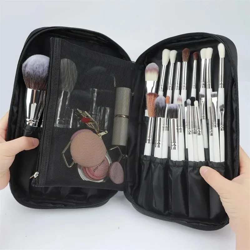 Makeup Brush Storage Bag Cosmetic Makeup Tools Handbag Large Capacity Makeup Brushes Storage Bags Comestic Tools Zipper Pouch — image 3