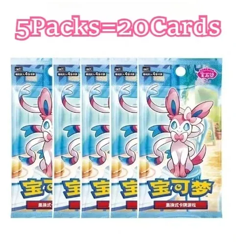 100%Original Pokemon 17.5 Eevee Booster Pack Gem Pack Vol1 2 3 4 5 Cards Pokemon PTCG Trading Gem Bag Cards Collected Toy Gift