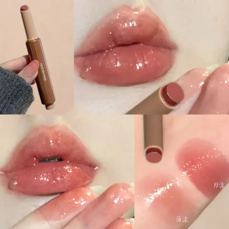 Mirror Glass Solid Lip Glaze Water Light Flash Lip Stick Moisturize Plumper Tint Lip Oil Balm Press Lipstick Cosmetic