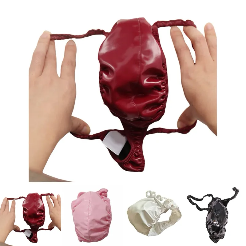 Seksi Erkek PVC Parlak U Dışbükey Kese Külot Alçak G-string Lateks Yağ Kasvetli Seksi Tanga Carapace U Bulge Iç Çamaşırı
