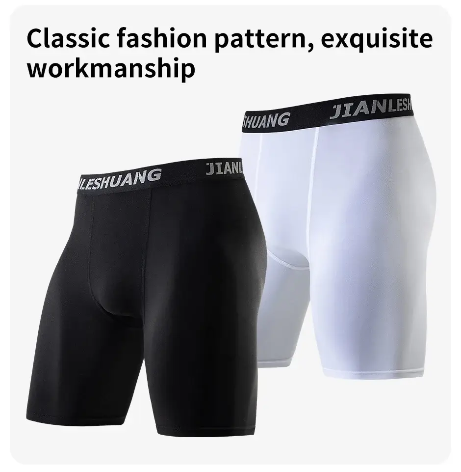 1/5 Uds. Ropa interior larga clásica para ciclismo en blanco y negro para hombre, pantalones cortos de entrenamiento integrales para correr y Fitness de varios tamaños para adolescentes