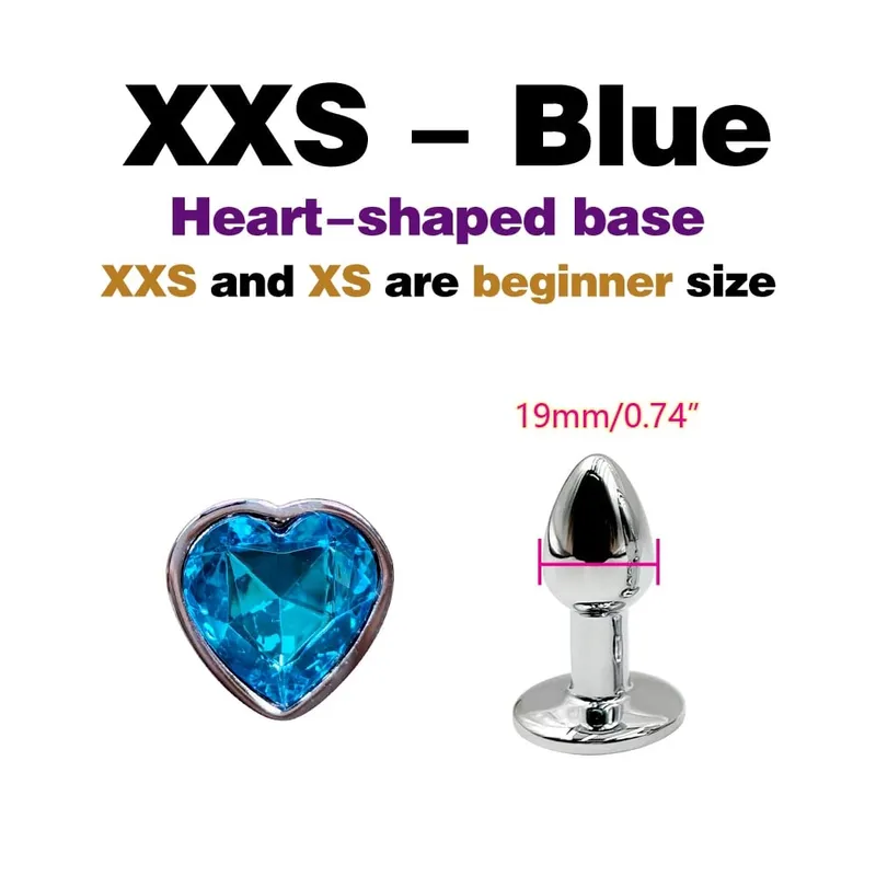 Metal Anal Plug With Gem Base Beginner To Expert 5 Size Butt Plug G-Point Massage Dildos Female/Male Couples Adult Sex Toys