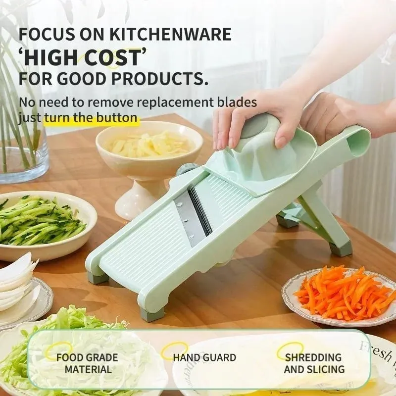 Rebanador de verduras multifunción para el hogar, cortador Manual de frutas y verduras, perilla ajustable, rallador de patatas y limón, utensilios de cocina