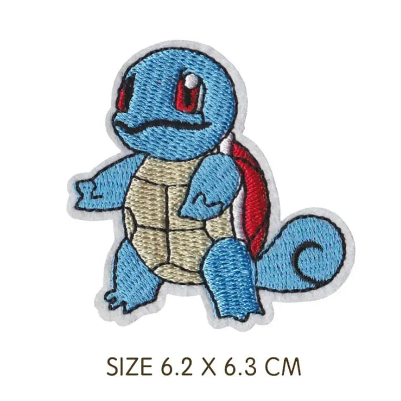30 Style Cloth Patch Pikachu Charizard Clothes Stickers Sew on Embroidery Patches Applique Iron on Clothing Cartoon DIY Garment