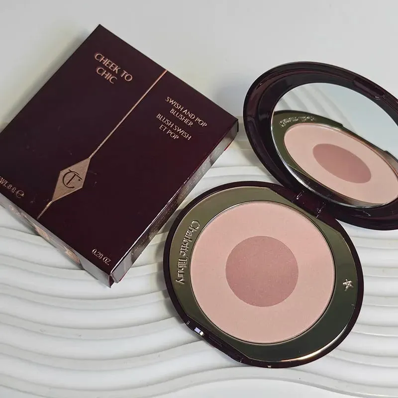 CT Makeup Set Fresh Breathable Shaping Spray Fine Texture Powder Small Gold Plate 2 Colors Powder Blusher Lip Gloss Cosmetics