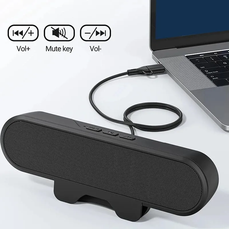 Mini Soundbar Speaker Clip Portable USB Wired Computer TV PC Laptop Desktop Subwoofer Sound Box Music Caixa De Som Bocina Coluna — image 2