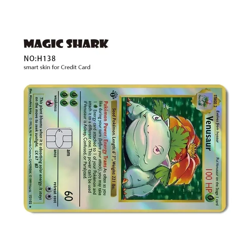 Charizard Gyarados Venusaur Blastoise Mewtwo Squirtle Snorlax Holographic Laser Credit Debit Card Film Skin Sticker