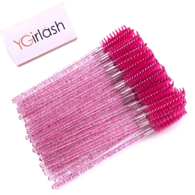 YGirlash 50 個ラッシュ白鳥クリスタルまつげアプリケーター使い捨てダイヤモンドハンドルナイロンマスカラワンドブラシ化粧品ツール