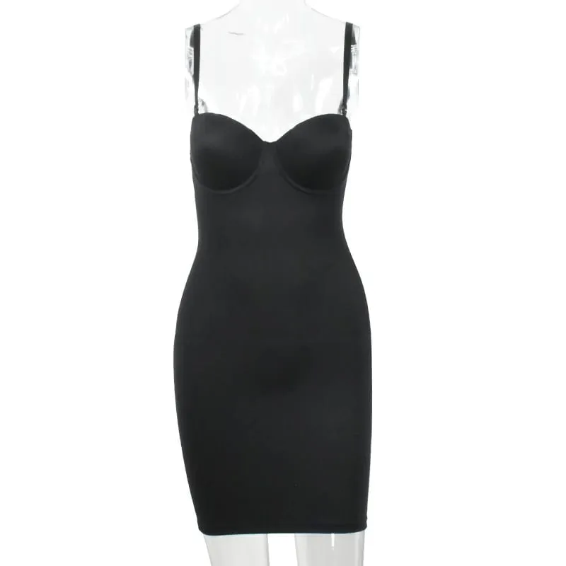 Becirzet vestidos para mulher emagrecimento desliza mini vestido de tubo reto corpo shaper roupa interior festa sexy roupas femininas
