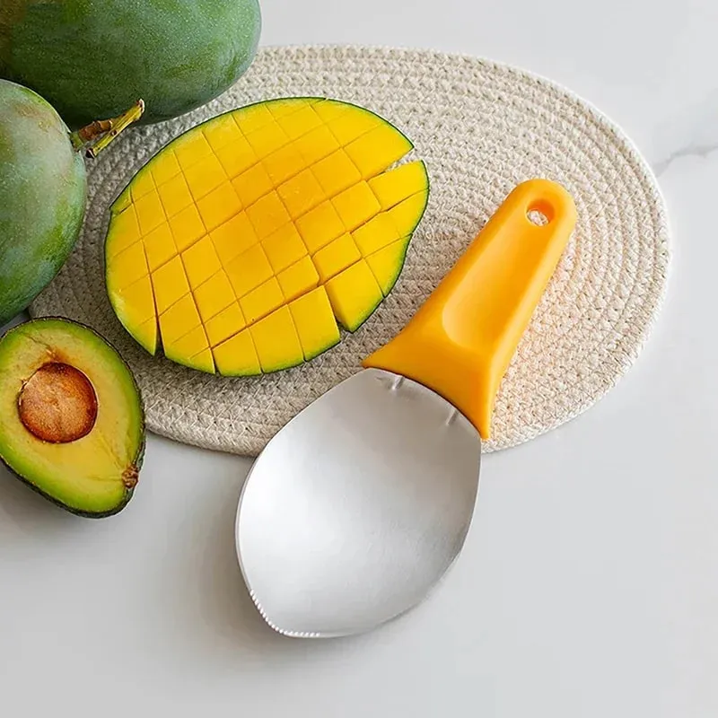 1 adet Mango Dilimleme Kesici Çok Fonksiyonlu Meyve Kaşığı Karpuz Kesme Bıçağı Mango DicingTools Mango Doğranmış Kepçe Mutfak Aletleri