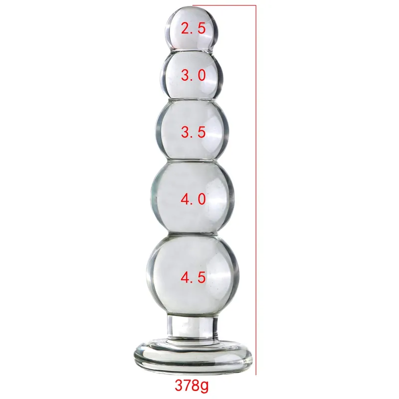 3 Sizes Big Ball Pyrex Glass Anal Dildos Butt Plug Crystal Vagina Beads Fake Penis Female Masturbate Adult Sex Toys Women Men