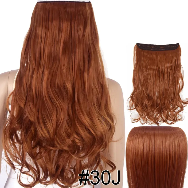 Synthetic Hair Fiber Heat Resistant 120gr Wavy 5 clips clip in Hair Extensions 5002