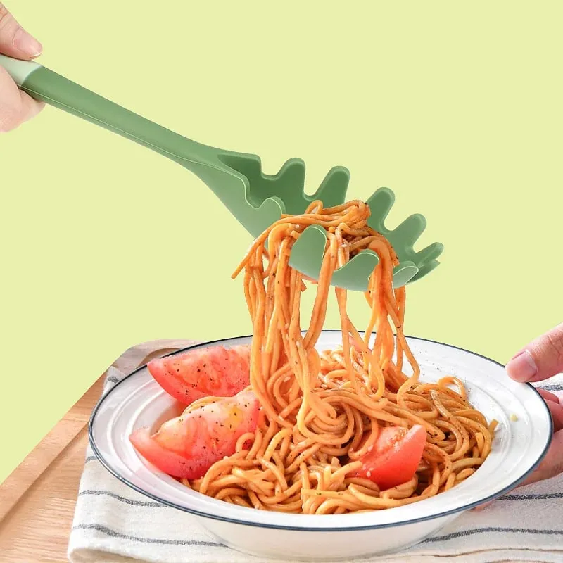 6-Piece Silicone Kitchen Utensil Set: Chinese Spatula Soup Ladle Slotted Turner Pasta Spoon Salad & Honey Scrapers for Non-S