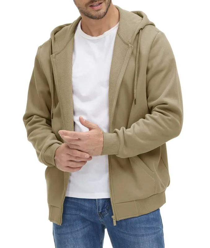 Big Pockets Fleece Lining Hoodies Mens Hooded Coats Full Zip Up Casual Hoodie Jackets Athlete Running Hiking Sportswear — image 7