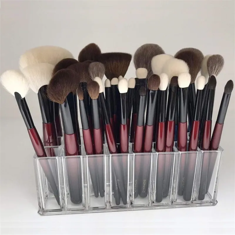 24 Slots Makeup Brush Organizer Acrylic Lipstick Organizer Cosmetic Storage Makeup Lipgloss Display Box Makeup Brushes Storage — image 6