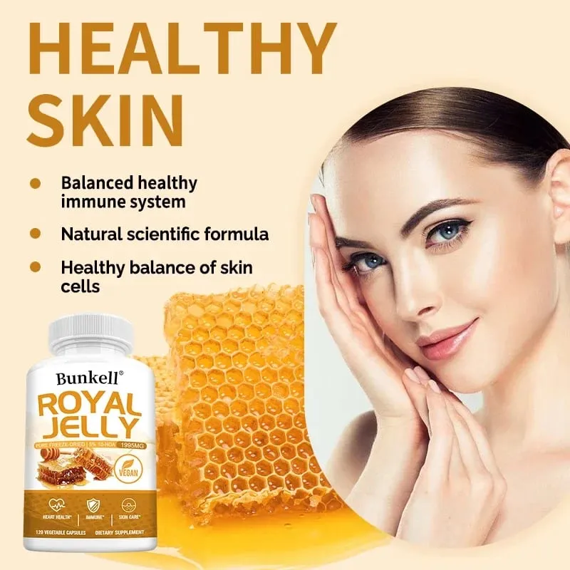 Royal Jelly 1995 Mg - Joint Support Antioxidant Supports Immune System Cardiovascular Health - Non-GMO Gluten-Free Formula