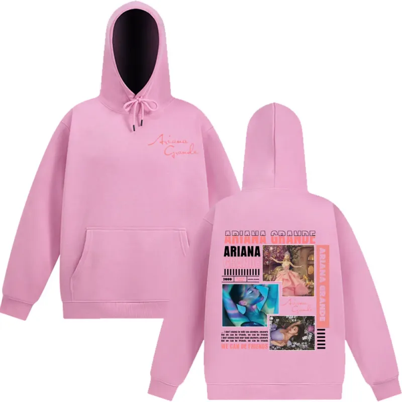 가수 Ariana Grande 앨범 커버 미학 후드 남성 여성 패션 운동복 가을 겨울 긴팔 빈티지 풀오버 탑