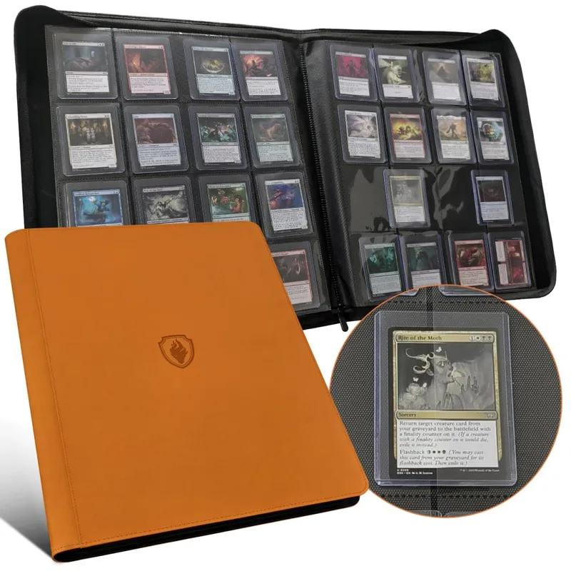 16 Pocket Toploader Binder Holds 640 Top Loaders - Premium Top Loader Binder Sleeves for 3' X 4' Rigid Card