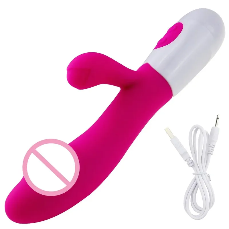Realistic Rabbit Dildo Dual Vibrator G-Spot Clitoral Stimulation Massager Powerful Vibrating Vagina Masturbator Women's Sex Toy
