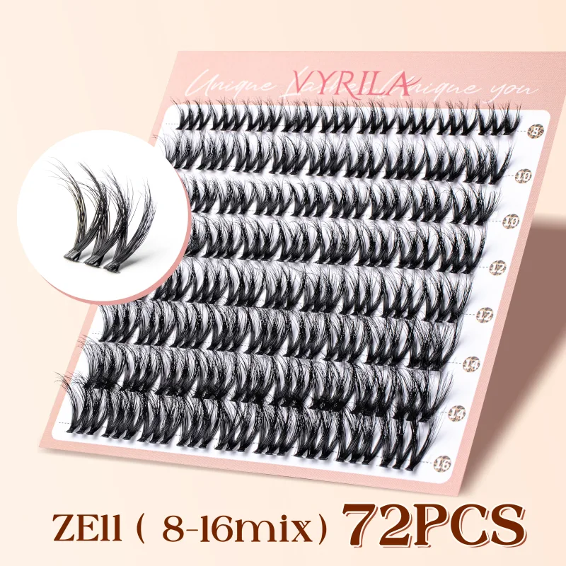 Lash Clusters 0.05mm PBT Fiber Eyelash Clusters 0.1mm Superfine Invisiband D Curl Diy Lash Extension 8-16mm Individual Lashes — image 12