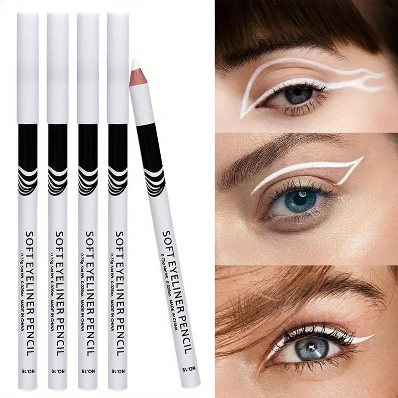 White Eyeliner Pencil Thick Slender Eyeliner Fast Drying Long Lasting Smudge Proof Eyeliner Pen Waterproof Women Makeup Cosmetic — image 4