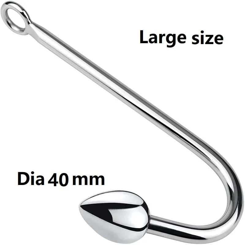 Small medium large 3 balls set metal anal hook beads head butt plug dilator prostate massager insert bdsm sex toy for male