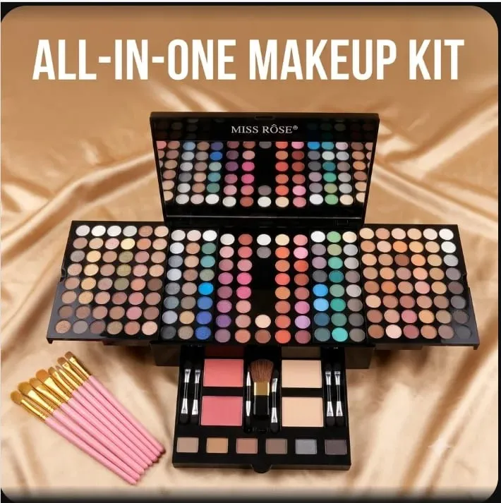 All‑in‑One Makeup Palette Pigmented Matte Shimmer Eyeshadow Blush Contour Kit Full Cosmetic Set for Beginners & Makeup Artists