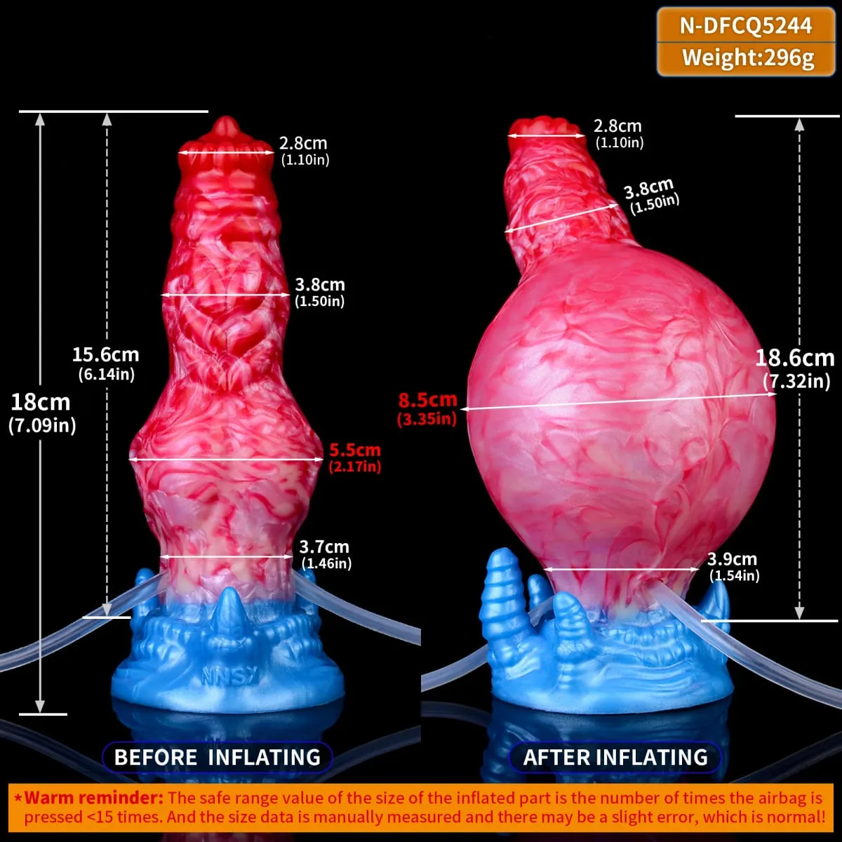 ขนาดใหญ่Knot Squirting-Inflatable Dildo Strong SuckerซิลิโคนInflat Anal Plugเทรนเนอร์เริ่มต้นเพศของเล่นสำหรับผู้หญิงผู้ชาย — image 2